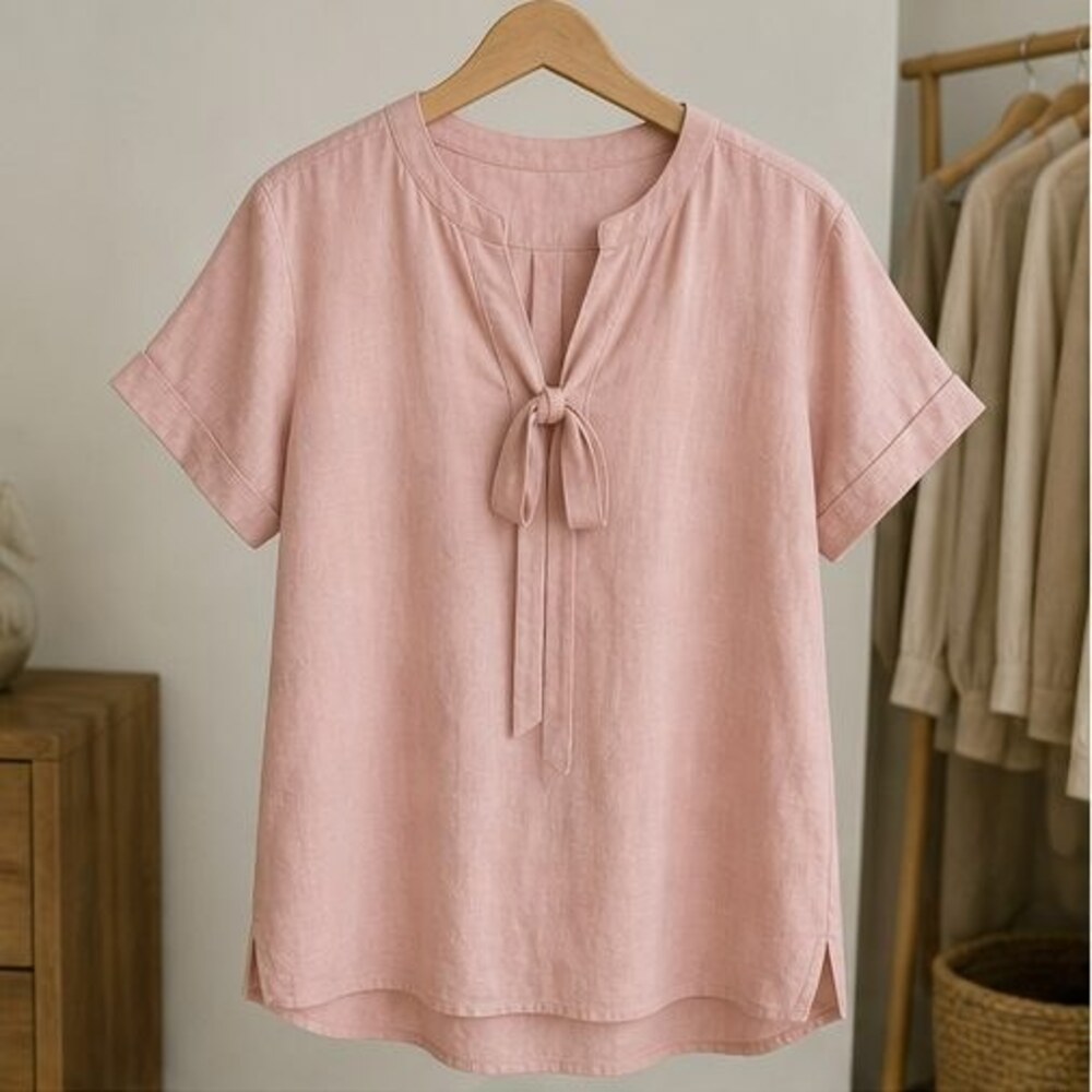 Blush Button Blouse